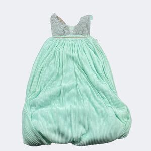 Free People Mint Green Formal Dress NWT Ruched Bust Glam Pleated Skirt Size 8